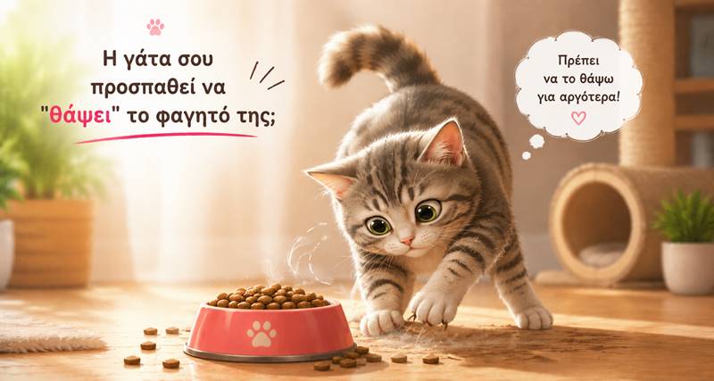 Γιατί η γάτα μου θάβει το φαγητό της; Τι σημαίνει αυτή η&nbsp;συμπεριφορά