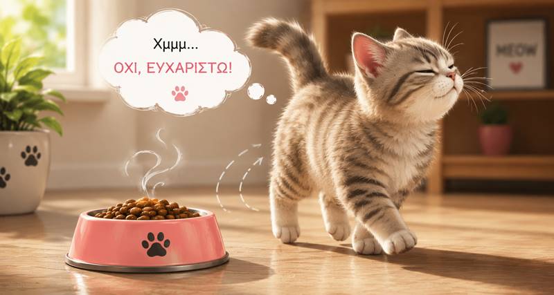 Γιατί η γάτα μου μυρίζει την τροφή και δεν&nbsp;τρώει;