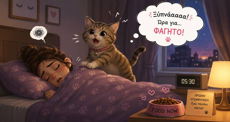 Γιατί η γάτα μου με ξυπνάει τα ξημερώματα για&nbsp;φαγητό;