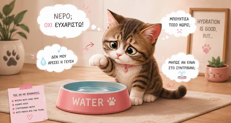 Γιατί η γάτα μου πίνει λίγο νερό; Τι πρέπει να γνωρίζουν οι&nbsp;κηδεμόνες