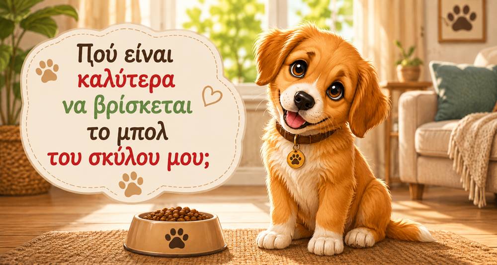 Πού πρέπει να βρίσκεται το μπολ του σκύλου&nbsp;μου;