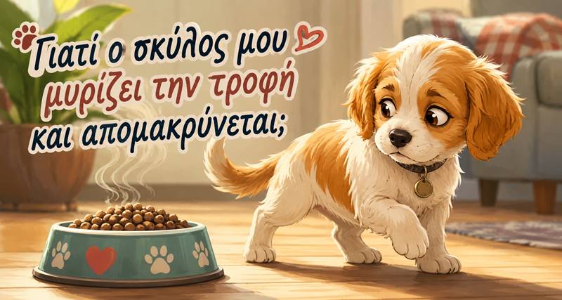 Γιατί ο σκύλος μου μυρίζει την τροφή του αλλά δεν&nbsp;τρώει;