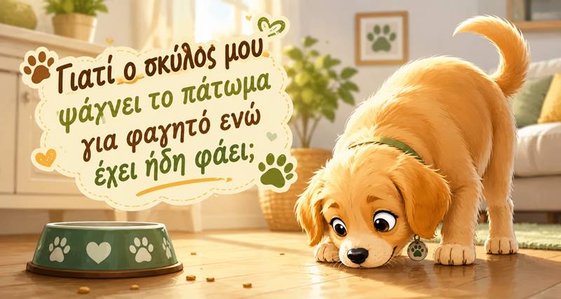 Γιατί ο σκύλος μου ψάχνει το πάτωμα για φαγητό αφού έχει ήδη&nbsp;φάει;