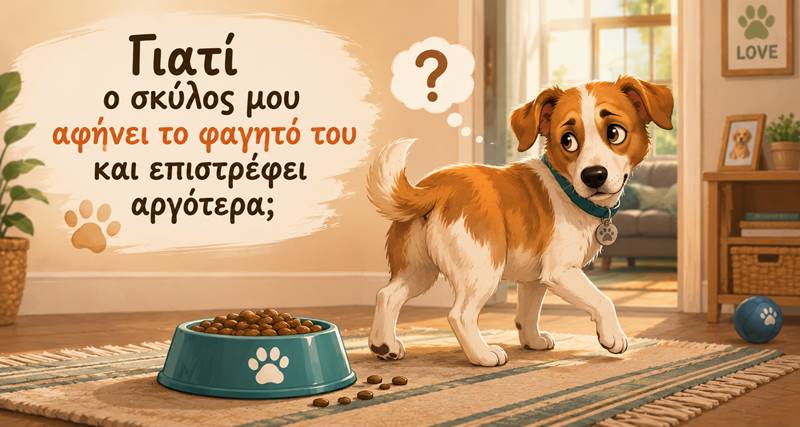Γιατί ο σκύλος μου αφήνει το φαγητό του και τρώει&nbsp;αργότερα;