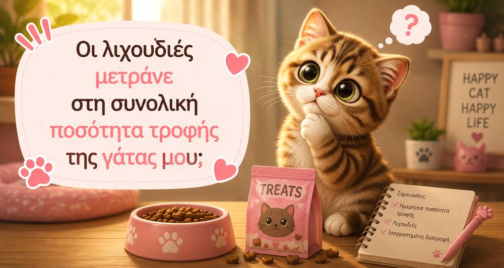 Οι λιχουδιές μετράνε στη συνολική διατροφή της&nbsp;γάτας;
