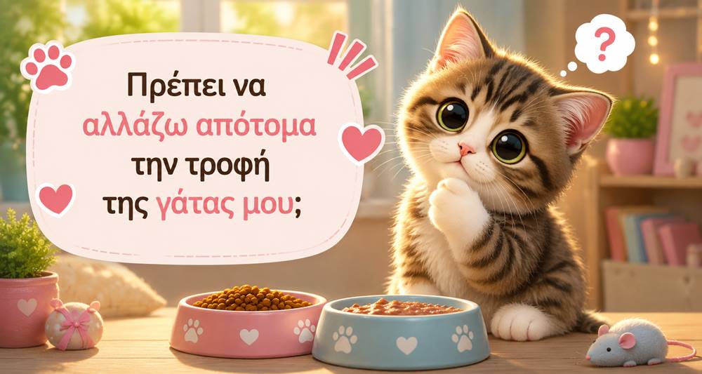 Πρέπει να αλλάζω απότομα την τροφή της γάτας&nbsp;μου;