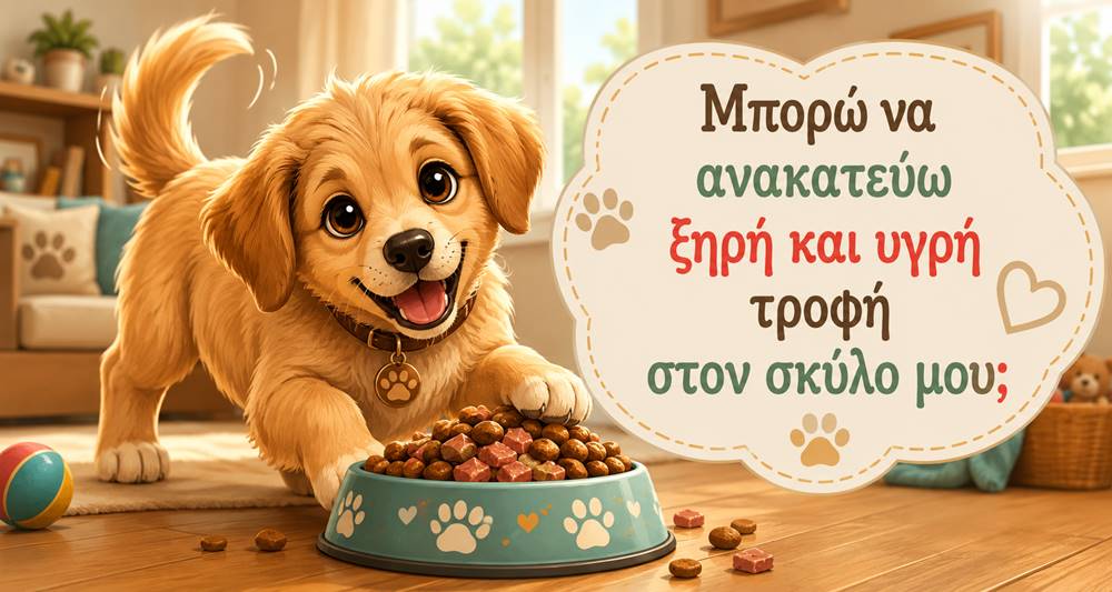Μπορώ να συνδυάζω ξηρή και υγρή τροφή στον σκύλο&nbsp;μου;