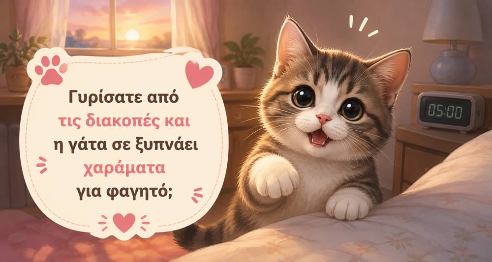 Η γάτα μου με ξυπνάει νωρίς για φαγητό – Τι μπορώ να κάνω;