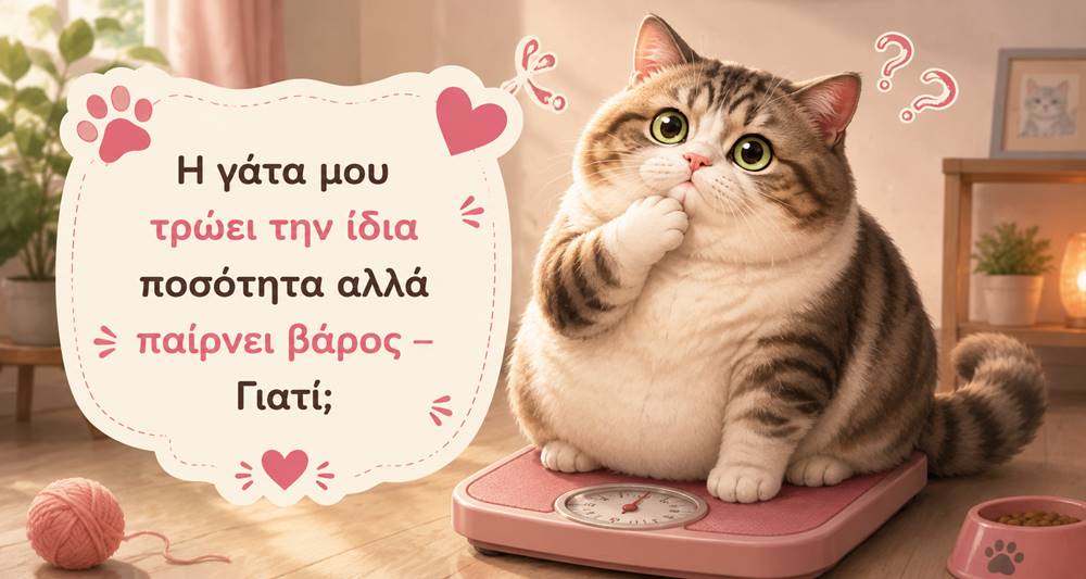 Η γάτα μου τρώει την ίδια ποσότητα αλλά παίρνει βάρος – Γιατί;