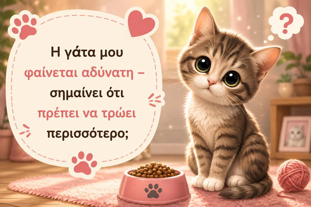 Η γάτα μου είναι αδύνατη – Πρέπει να της δίνω περισσότερη τροφή;