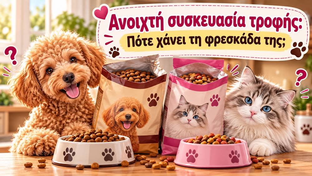 Πόσο διατηρείται η ξηρά τροφή σκύλου και γάτας μετά το άνοιγμα;