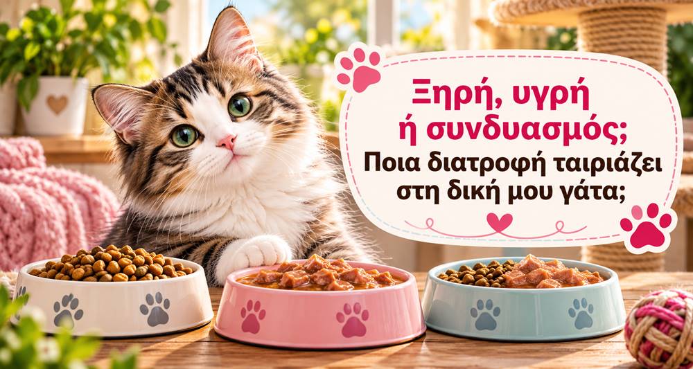 Ξηρή ή υγρή τροφή για γάτα; Πώς επιλέγω τον κατάλληλο συνδυασμό;