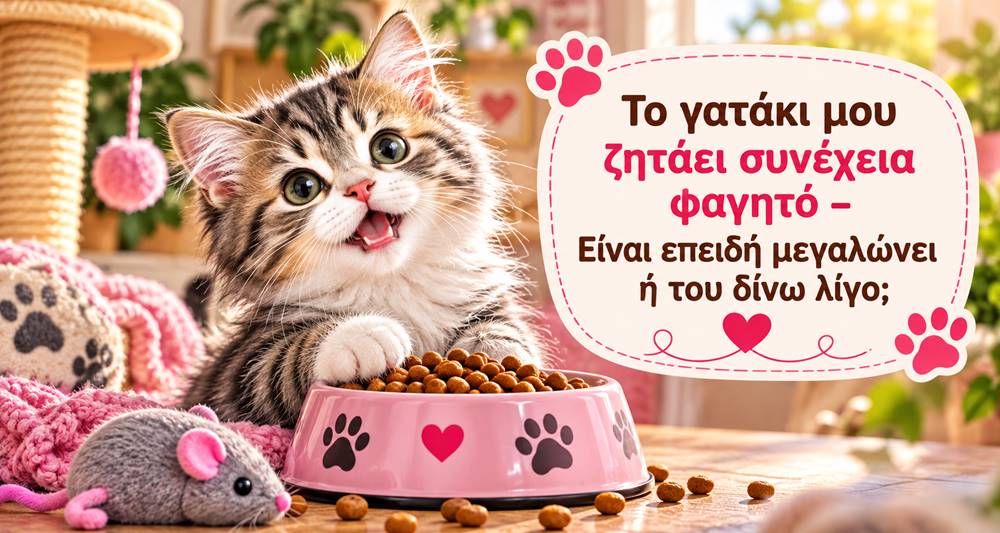 Το γατάκι μου ζητάει συνέχεια φαγητό – Μήπως του δίνω λίγο;